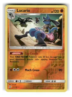 Lucario 117/236 Rare Unified Minds Pokemon Reverse Holo Lightly Played - Image 1