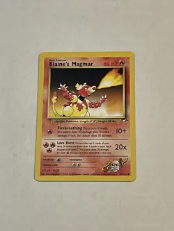 VTG Pokemon TCG Blaine's Magmar 37/132 Gym Heroes Non Holo Unlimited WOTC LP - Image 3