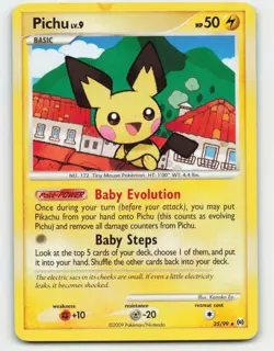 2009 Pokemon, Arceus, #25/99 Pichu, Rare - Image 1