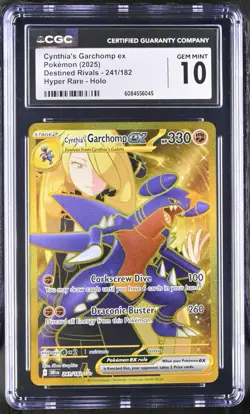 Pokemon English Cynthia's Garchomp ex 241/182 2025 Destined Rivals GOLD CGC 10 - Image 1