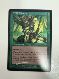 Wild Growth Foil Retro Frame MTG Magic the Gathering Card NM Near Mint DMR - Image 1