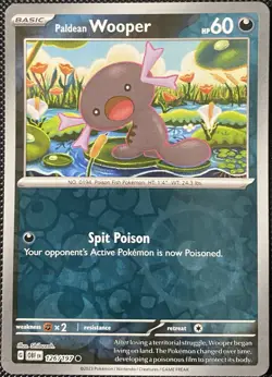 Paldean Wooper 126/197 SV03: Obsidian Flames Reverse Holo - Pokemon Card - Image 1
