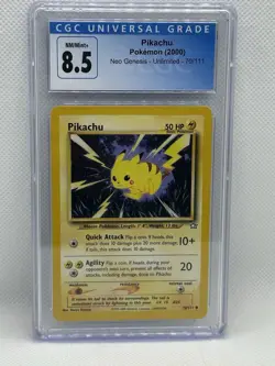 Pokemon Pikachu Neo Genesis 70/111 CGC 8.5 Unlimited Regular 2000 Card - Image 1