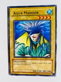 YU-GI-OH! AQUA MADOOR LOB-027 FOIL RARE NM-MT CARD - Image 1