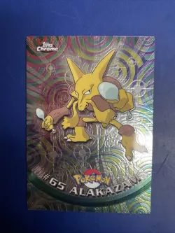 1999 Pokemon Topps Chrome #65 Alakazam Foil Animation NM+ - Image 1