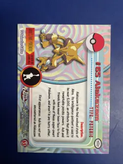 1999 Pokemon Topps Chrome #65 Alakazam Foil Animation NM+ - Image 2