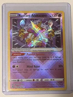 Radiant Alakazam - 059/195 Silver Tempest Ultra Rare Near Mint Pokemon TCG - Image 1