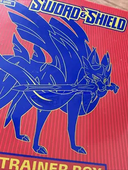 Pokemon TCG Sealed Sword and Shield Base Set ETB Elite Trainer Box Zacian Ripped - Image 2