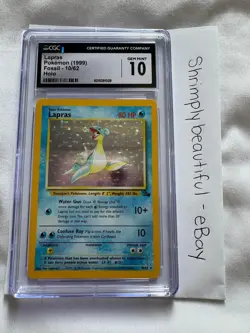 💎 Gem Mint 10 CGC Pokemon Lapras Fossil 25/62 1999 English Graded - Image 2