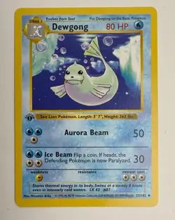 1999 WOTC POKEMON BASE SET SHADOWLESS 1ST EDITION DEWGONG 25/102 UNCOMMON NM - Image 3