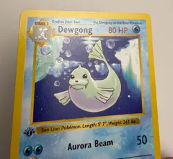 1999 WOTC POKEMON BASE SET SHADOWLESS 1ST EDITION DEWGONG 25/102 UNCOMMON NM - Image 4