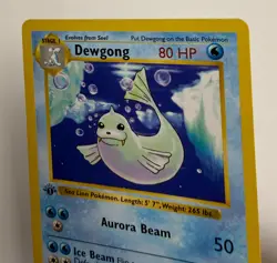 1999 WOTC POKEMON BASE SET SHADOWLESS 1ST EDITION DEWGONG 25/102 UNCOMMON NM - Image 5