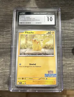 Pikachu - 214 (Illustration Contest 2024) Gem Mint 10 CGC Graded Pokemon TCG - Image 1