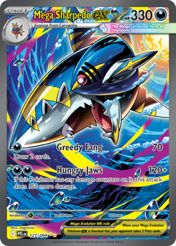 Mega Sharpedo ex 127/094 Special Illustration Rare Phantasmal Flames Pokemon NM - Image 1