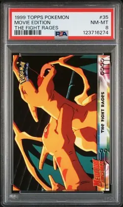 PSA 8 The Fight Rages #35 CHARIZARD - Topps Mewtwo Strikes Back - Image 1