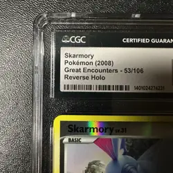 CGC 10 GEM MINT Pokemon Skarmory Great Encounters 53/106 Reverse Holo - Image 2