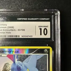 CGC 10 GEM MINT Pokemon Skarmory Great Encounters 53/106 Reverse Holo - Image 3