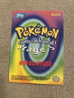 Pokemon Topps Vintage 1999 Holo Foil Topps Blastoise Blue Logo E9 Mint - Image 2