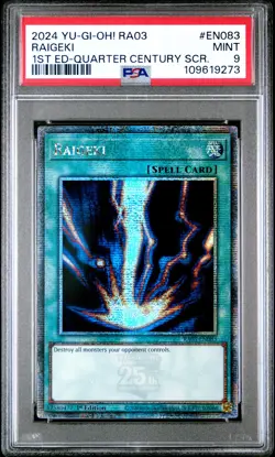 2024 YU-GI-OH! RA03-QUARTER CENTURY BONANZA #EN083 RAIGEKI PSA 9 - Image 1