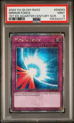 2024 YU-GI-OH! RA03-QUARTER CENTURY BONANZA #EN093 MIRROR FORCE PSA 9 - Image 1