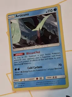 Articuno - 32/181 - Pokemon Team Up Sun & Moon Holo Rare Card NM - Image 2
