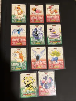 BANDAI 1995 Pokemon Carddass Trading Cards 11 Pack Rare Authentic Vintage - Image 1