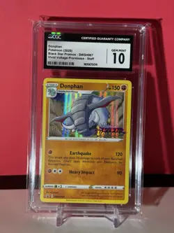 CGC 10 GEM MINT Donphan SWSH067 STAFF Prerelease 2020 Promo Pokemon Card (PSA) - Image 1