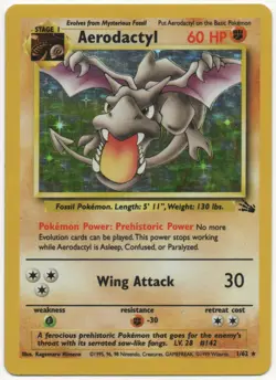 Aerodactyl 1/62 Fossil Unlimited Pokemon TCG Holo Rare HP - Image 1