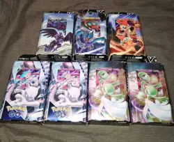 7 Pokemon V Battle Decks: 2 Mewtwo, 2 Gardevoir, Noivern, Victini, & Corviknight 820650850479 - Image 1