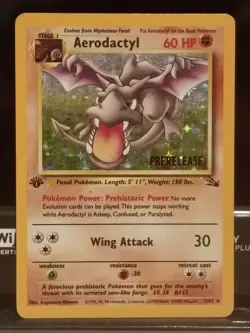 Pokemon TCG, 1999 1st edition, Prerelease, Aerodactyl 1/62 Fossil Holo - Image 1
