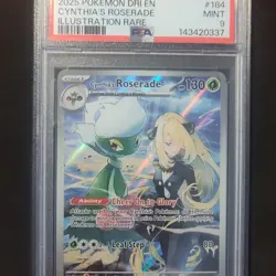 Pokemon Destined Rivals Cynthia’s Roserade IR 184/182 PSA 9 - Image 1