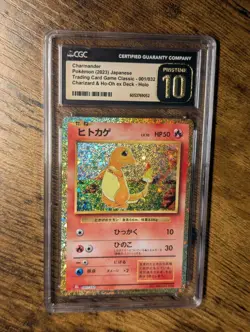 CGC 10 PRISTINE POKEMON 🔥 JP CLASSIC CHARIZARD & HO-OH EX DECK #001 CHARMANDER - Image 2