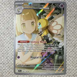 Pokemon TCG Lillie's Ribombee SV09 Illustration Rare Full Art Holo 164/159 - Image 1
