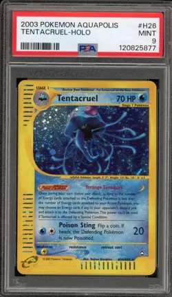 Pokemon Tentacruel Aquapolis Holo Rare #H26 PSA 9 Mint - Image 1