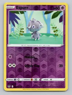 Reverse Holo Espurr 081/195 Common Silver Tempest Pokemon - Image 1