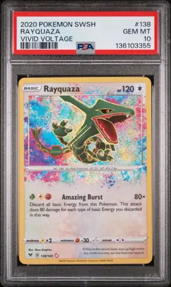 Rayquaza 138/185 Vivid Voltage Pokemon PSA 10 - Image 1