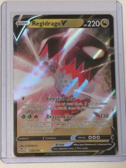 Pokemon Regidrago V 135/195 - SWSH: Silver Tempest Ultra Rare Pokemon TCG 2022 - Image 1