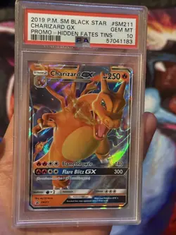 Pokemon TCG Charizard GX Black Star Promo Tin Hidden Fates SM211 PSA10 - Image 3