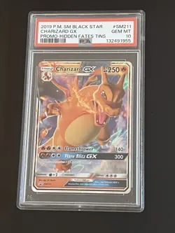 Pokemon TCG Charizard GX Hidden Fates Holo Promo SM211 PSA 10 Gem Mint - Image 1