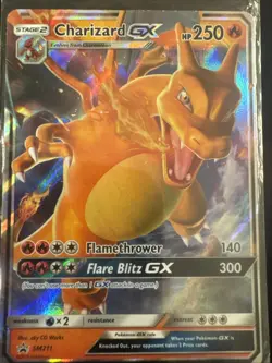 Pokemon TCG Charizard GX Sun Moon SM211 Holo Dented - Image 1