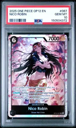 2025 ONE PIECE OP12-LEGACY OF THE MASTER #087 NICO ROBIN SR PSA 10 - Image 1