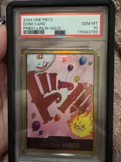 Namco One Piece Don!! Big Mom Gold PRB01-LINLIN-GOLD Premium Booster PSA 10 - Image 1