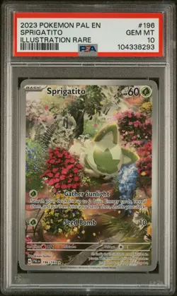 2023 POKEMON PAL EN-PALDEA EVOLVED ILLUSTRATION RARE #196 SPRIGATITO PSA 10 - Image 1