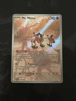 Pokemon Card Mr. Mime 179/165 Illustration Rare Scarlet & Violet 151 Near Mint - Image 1