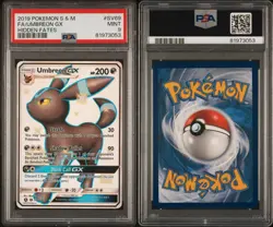 2019 POKEMON SUN & MOON HIDDEN FATES #SV69 FULL ART/UMBREON GX PSA 9 - Image 3