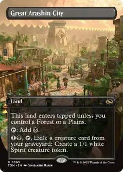 Great Arashin City (Borderless) -Foil Light Play MTG Tarkir: Dragonstorm - Image 1