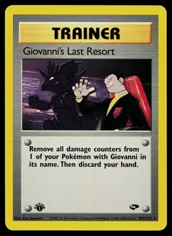 Pokemon Card - Giovanni's Last Resort 1st Edition Gym Challenge 105/132 Rare - Image 1