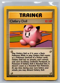 Clefairy Doll Base Set #070/102 Rare Pokemon Card - Image 1