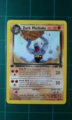 Pokemon Card Team Rocket #40 Dark Machoke 1st Edition First Uncommon 2000 NM - Image 1