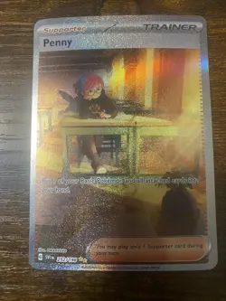 Penny 252/198 Special Illustration Rare Scarlet & Violet base SIR Pokemon Card - Image 1